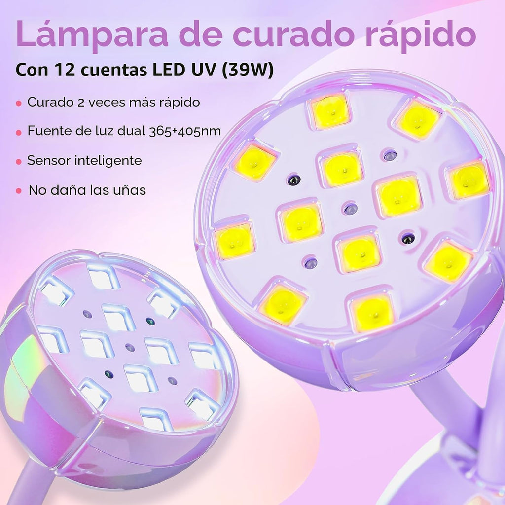 Makartt Lámpara de uñas UV inalámbrica de cuello de cisne para uñas...