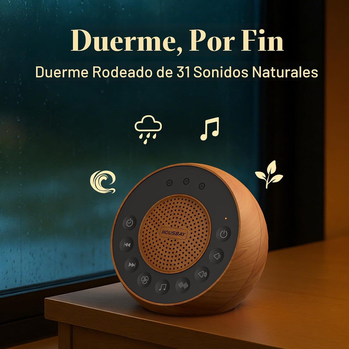 Housbay Máquina de ruido blanco con 31 sonidos relajantes, sonido e...