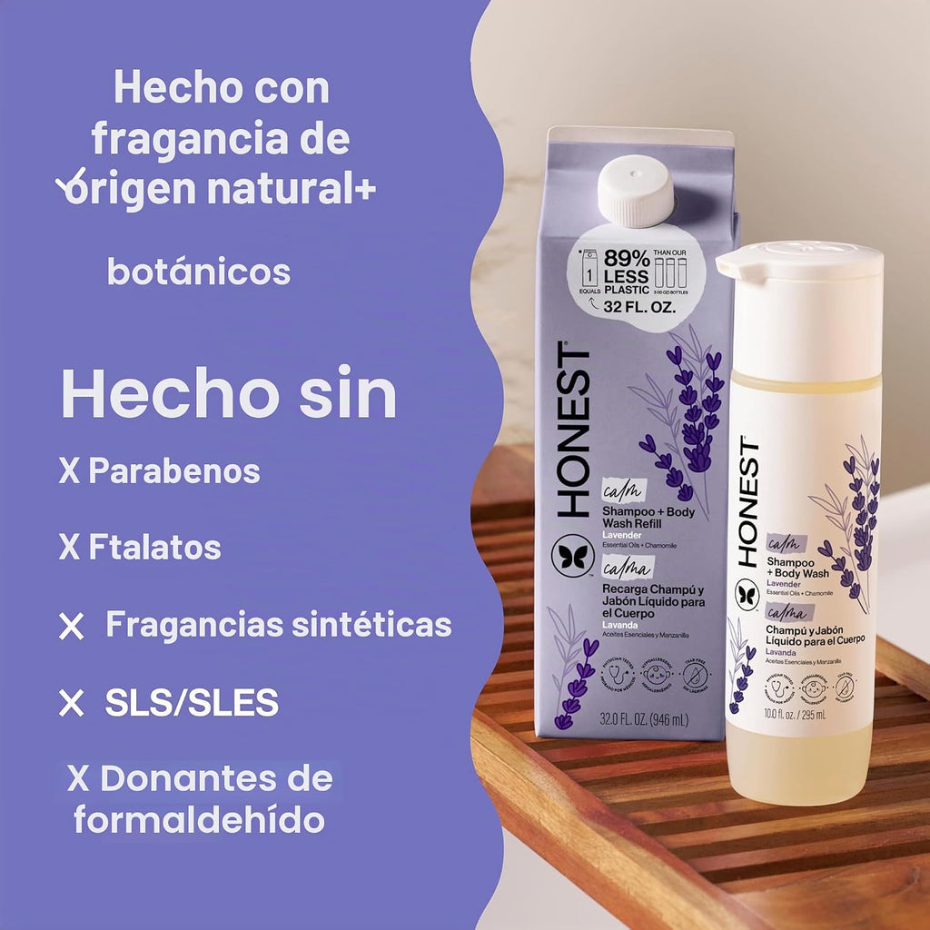 The Honest Company Champú Body Wash Recarga Cartón, Lavanda Calma,...