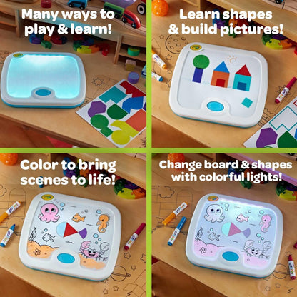 Crayola Tablero de actividades iluminado, juguete sensorial para niños pequeños y niños, caja de luz, tablero para colorear iluminado, juguete educativo, regalo para niños pequeños, a partir de 1 año