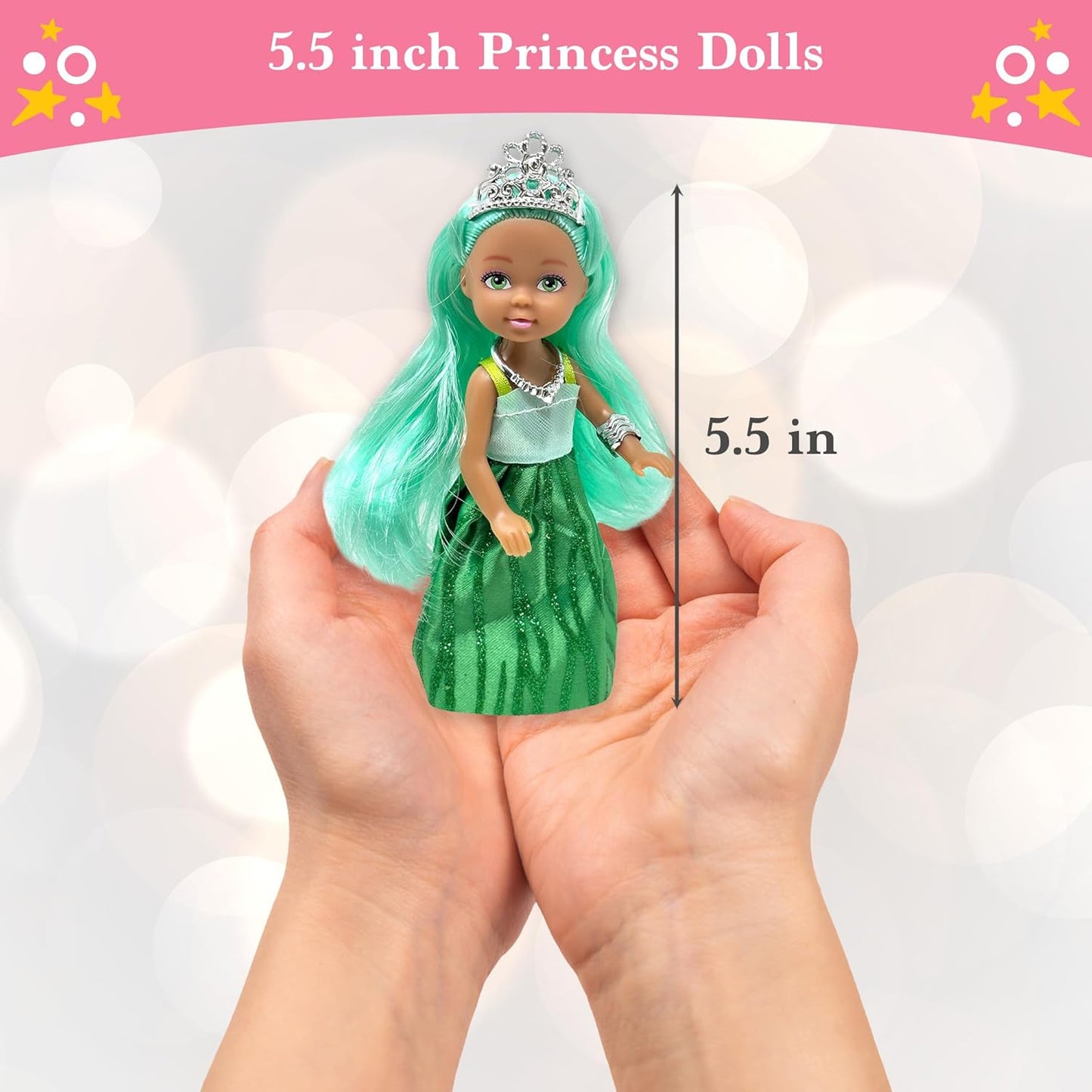 Juego de muñecas pequeñas con mini muñecas de princesa para niñas \...
