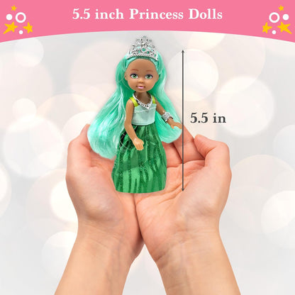 Juego de muñecas pequeñas con mini muñecas de princesa para niñas \...