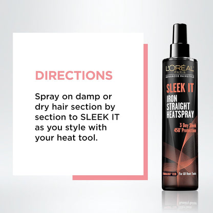 L'Oréal Paris - Espray para peinar cabello liso y sedoso, 5.7 onzas