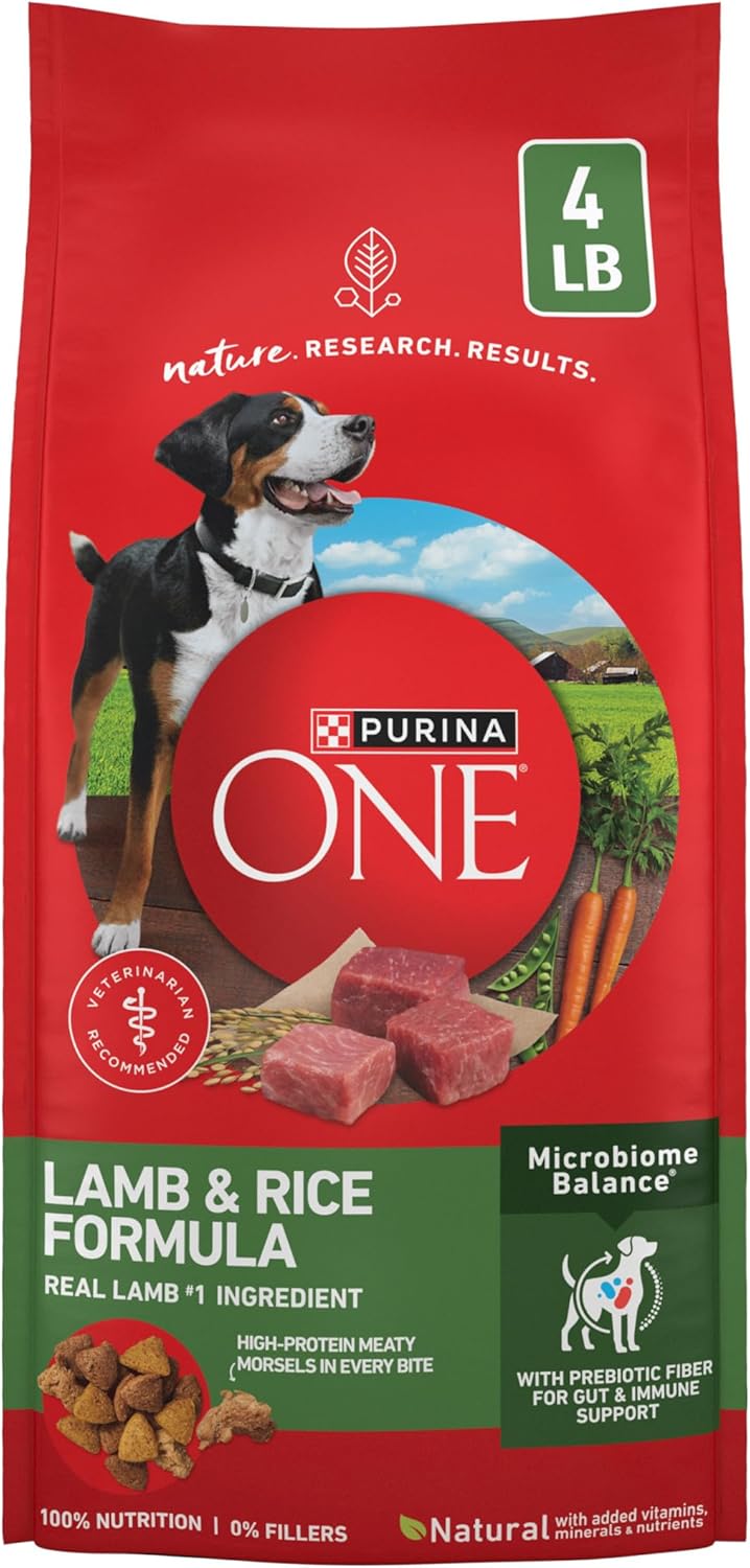 Purina ONE Alimento seco para perros con fórmula de cordero y arroz...