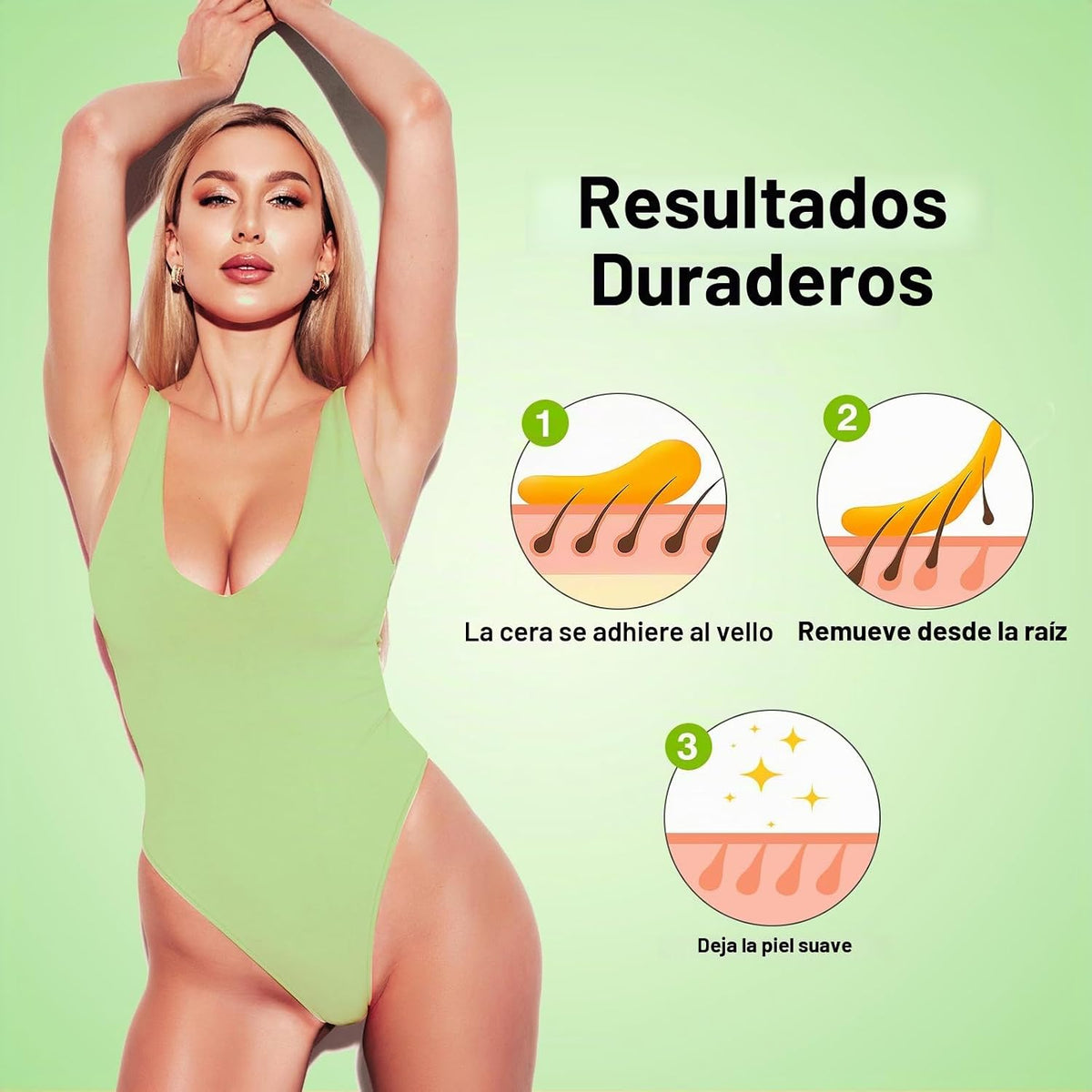 Waxers Kit de cera enrollable con cera de aloe vera depilatorio par...