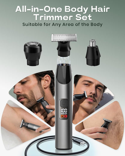 Recortadora de barba para hombres y recortadora de vello corporal,...