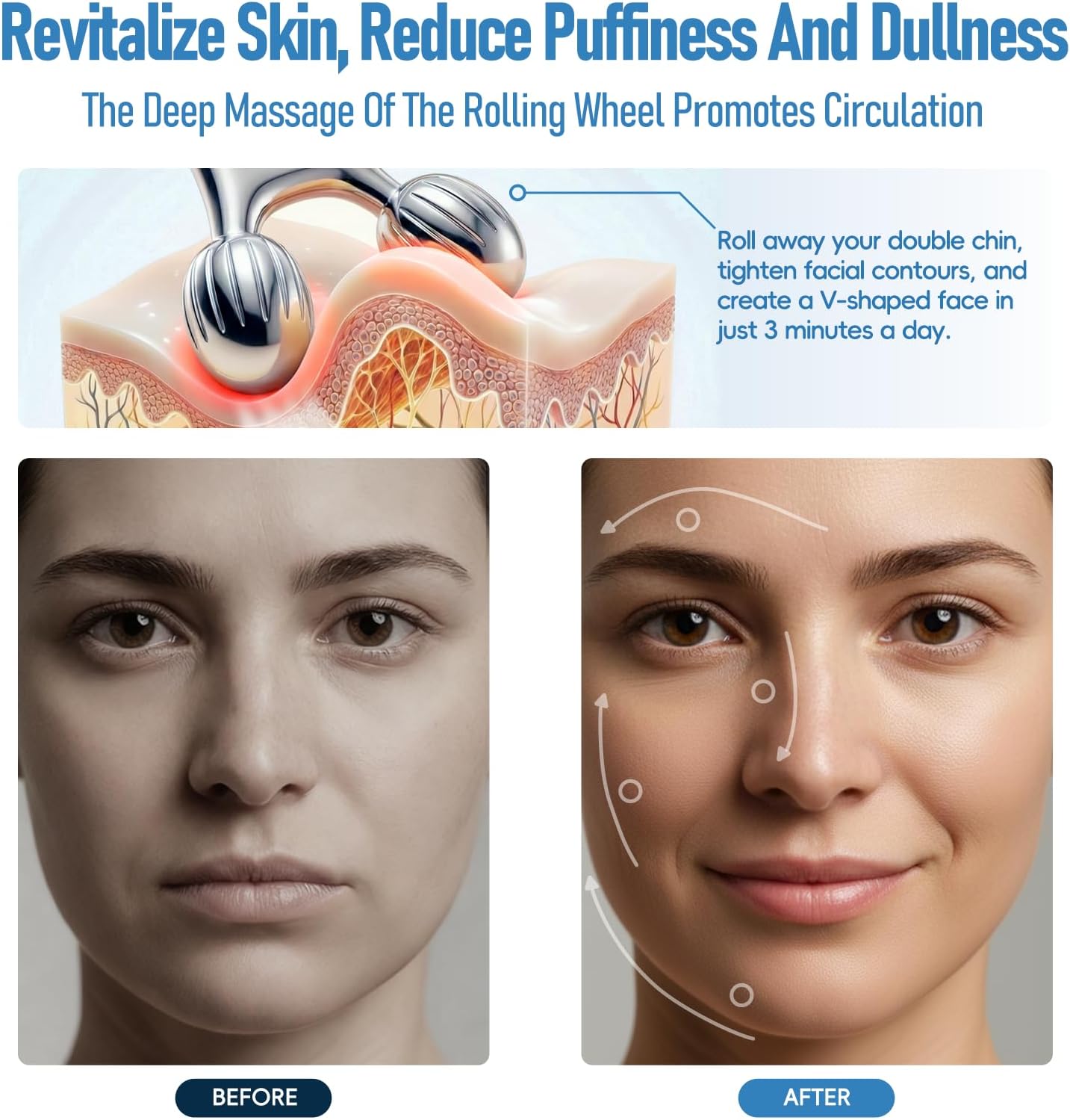 Gua Sha - Juego de herramientas faciales y rodillos faciales, herra...