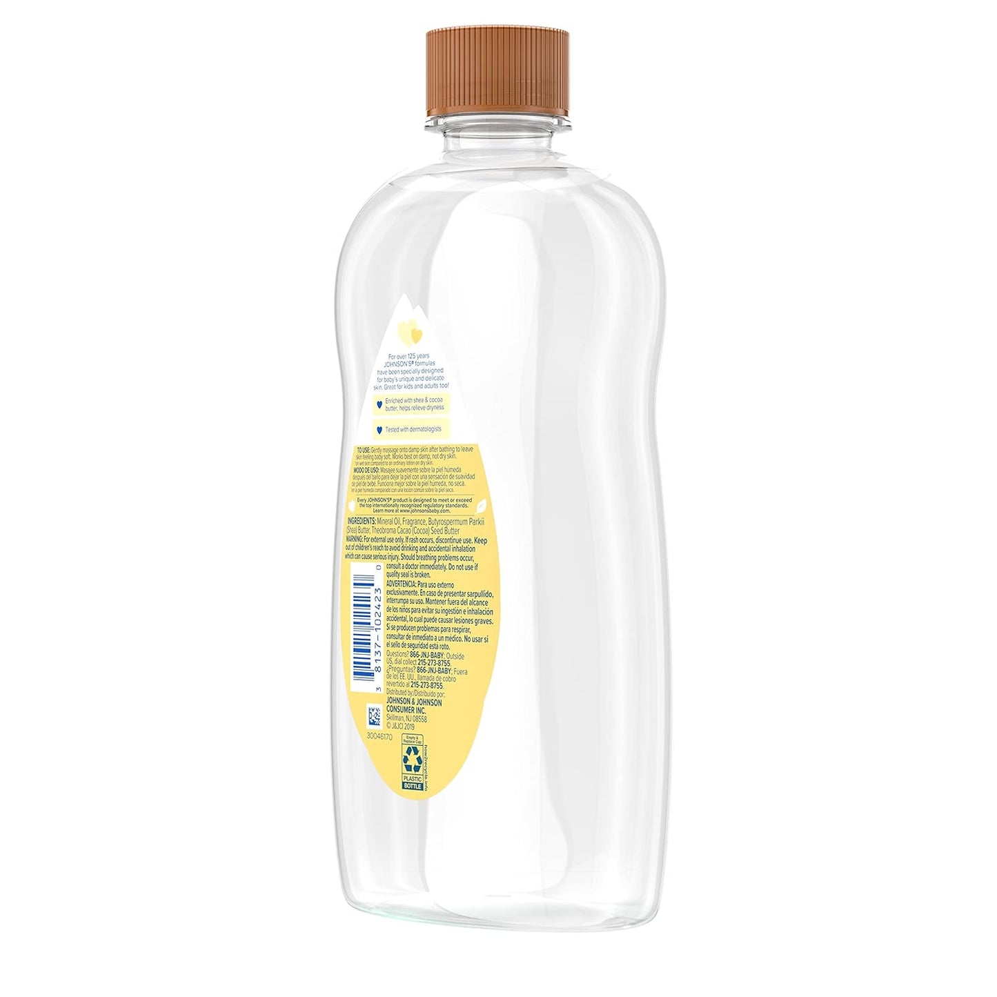 Aceite de bebé Johnson's con karité y manteca de cacao, 20 onza...