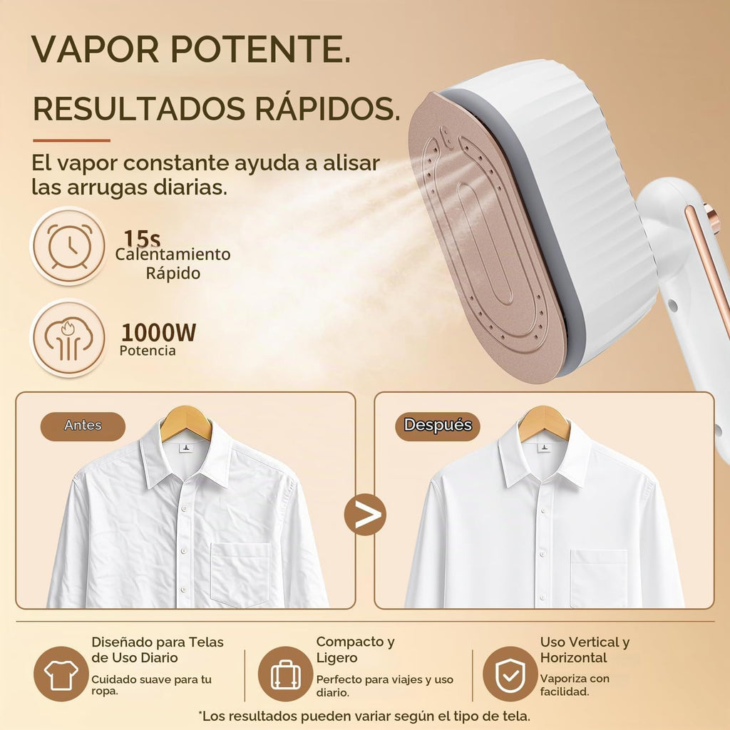EICORA Vaporizador de mano para ropa, vaporizador 2 en 1 y plancha...
