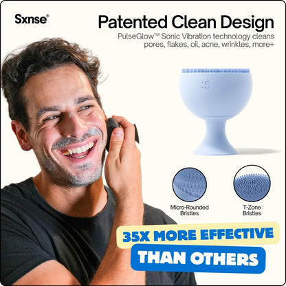 Sxnse Limpiador facial de silicona Palm - Cepillo de limpieza facia...