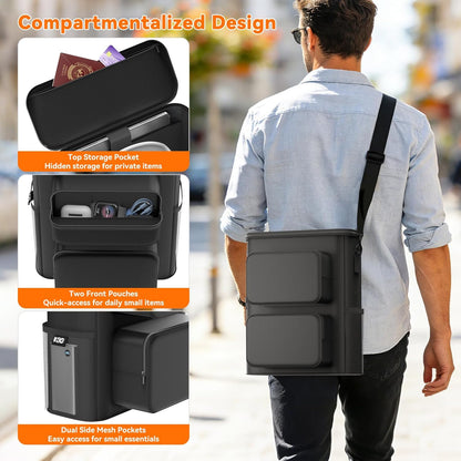 KDD Estuche organizador electrónico de viaje, bolsa de almacenamiento portátil para accesorios tecnológicos para artículos esenciales de viaje, estuche de almacenamiento de gran capacidad con