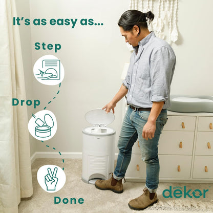 Set de regalo de cubo de pañales clásico EKO de Diaper Dekor, blanc...