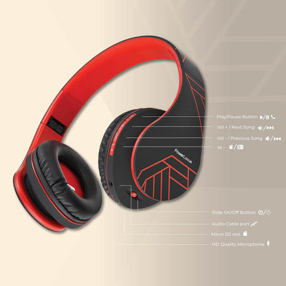 PowerLocus - Audífonos Bluetooth sobre las orejas, estéreo inalámbr...