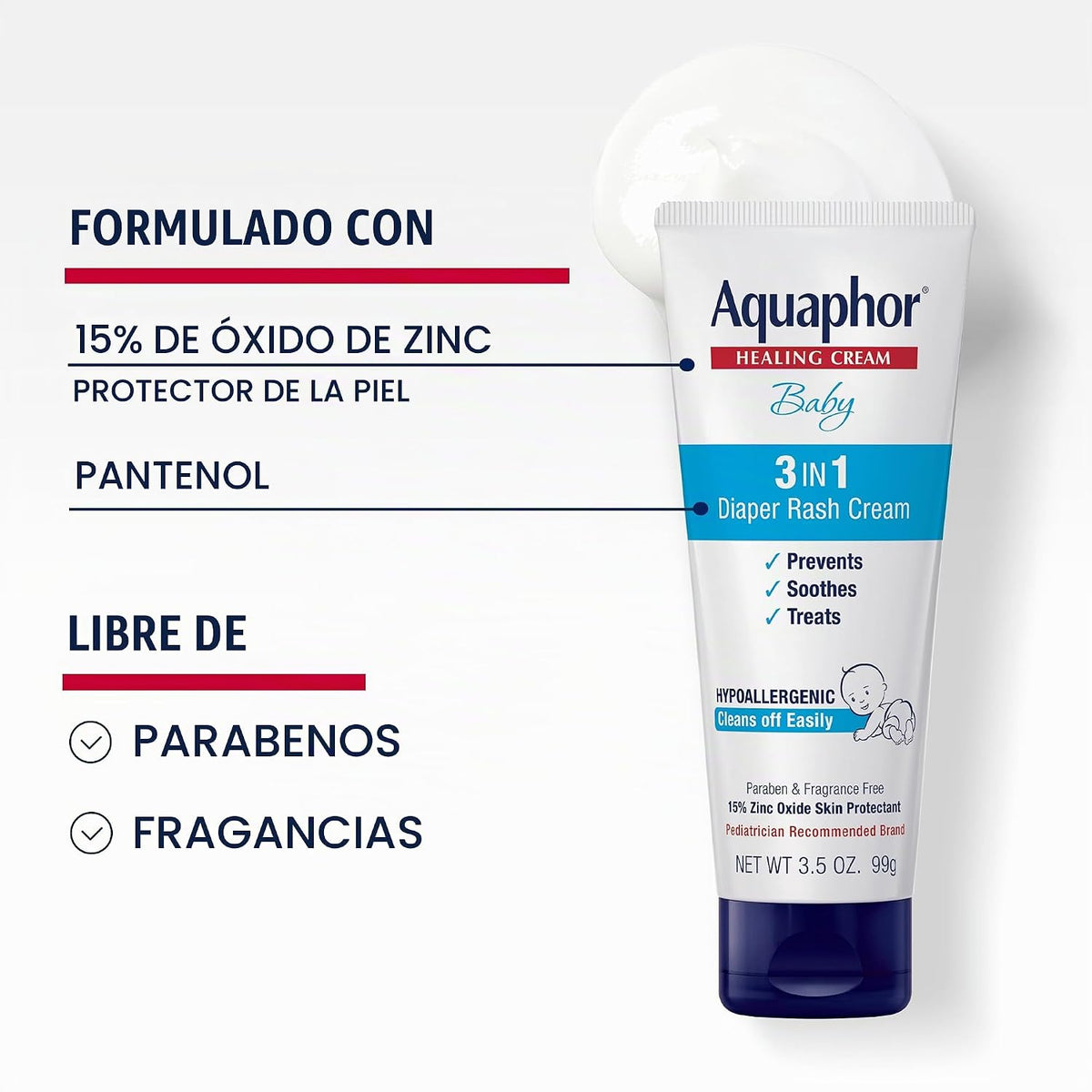 Aquaphor Crema para la dermatitis del pañal para bebés con óxido de...