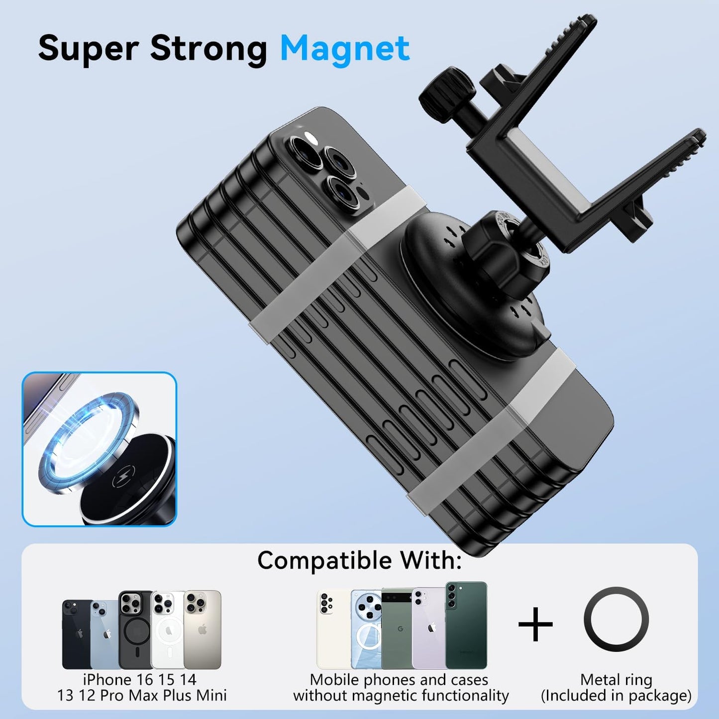 Qi2 - Soporte de teléfono inalámbrico magnético de carga rápida de 15 W para Mercedes Benz A/B/E/G/GLA/GLK, accesorios para iPhone 17 16 15 14 13 12 Pro Max Plus Mini