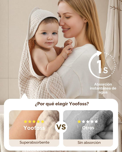 Yoofoss Toallas con Capucha para Bebé para Recién Nacidos Paquete d...