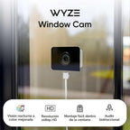 WYZE Paquete de 2 cámaras para ventana, cámara de seguridad WiFi HD...