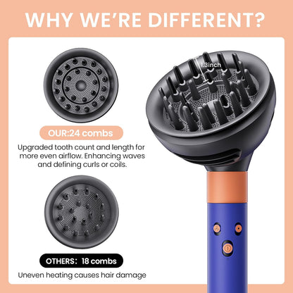 AIRUISH Difusor mejorado de rizo ondulado para Dyson Airwrap, boqui...