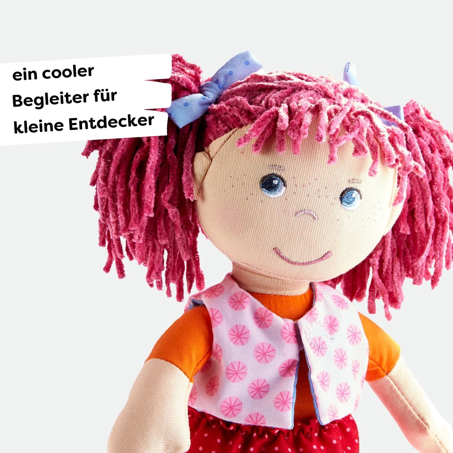 HABA Lilli-Lou Muñeca Blanda de 12 Pulgadas con Cabello Rosa en Col...
