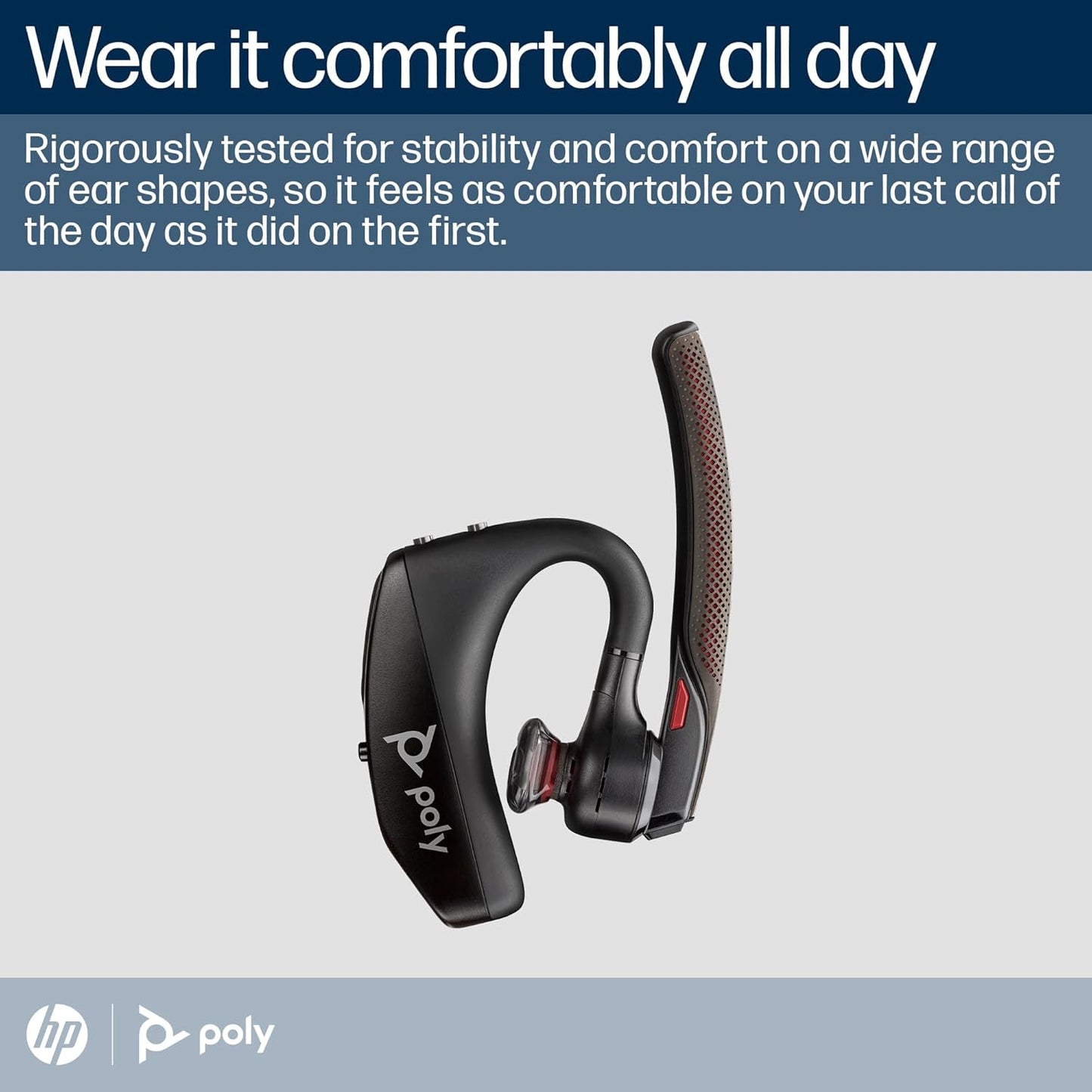 Poly Voyager 5200 Auriculares inalámbricos (Plantronics) – Auriculares Bluetooth de un solo oído con micrófono de cancelación de ruido – Diseño ergonómico – Controles de voz – Ligero – Conecte al