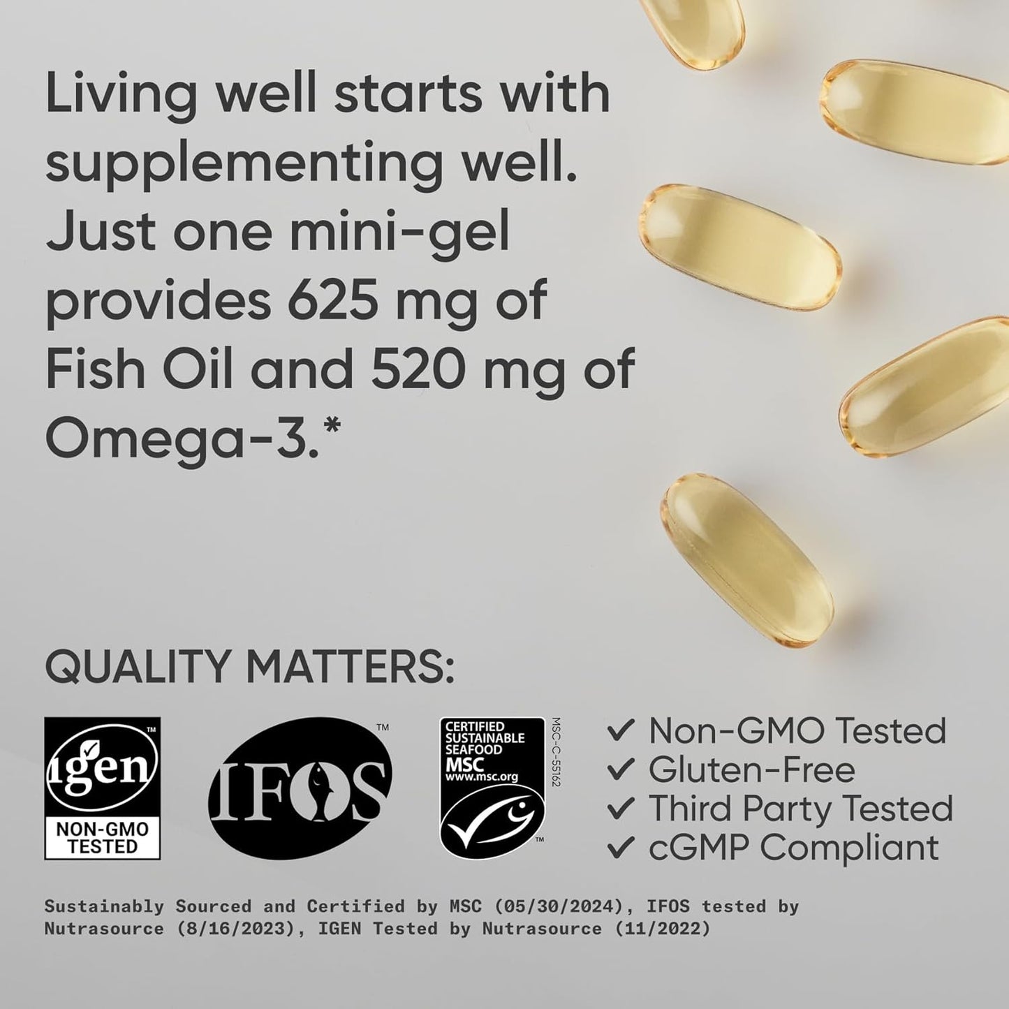 Sports Research® Mini-cápsulas blandas de aceite de pescado Omega-3...