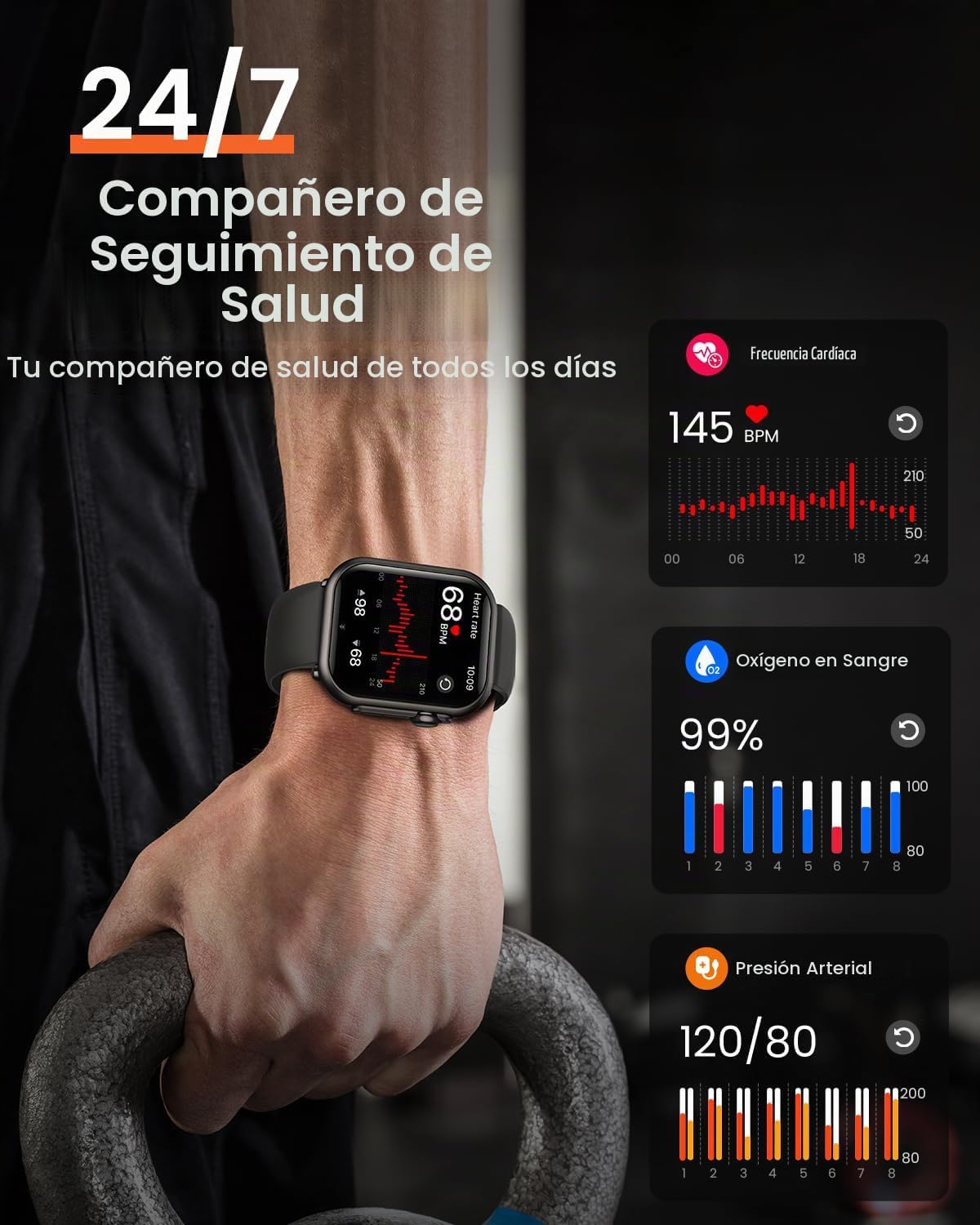 Reloj inteligente para mujer para iPhone Android: 1.85 "Smartwa...