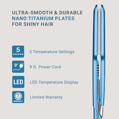 BabylissPRO Nano Titanium Ultra-Sleek Hair Straightener, Flat Iron...