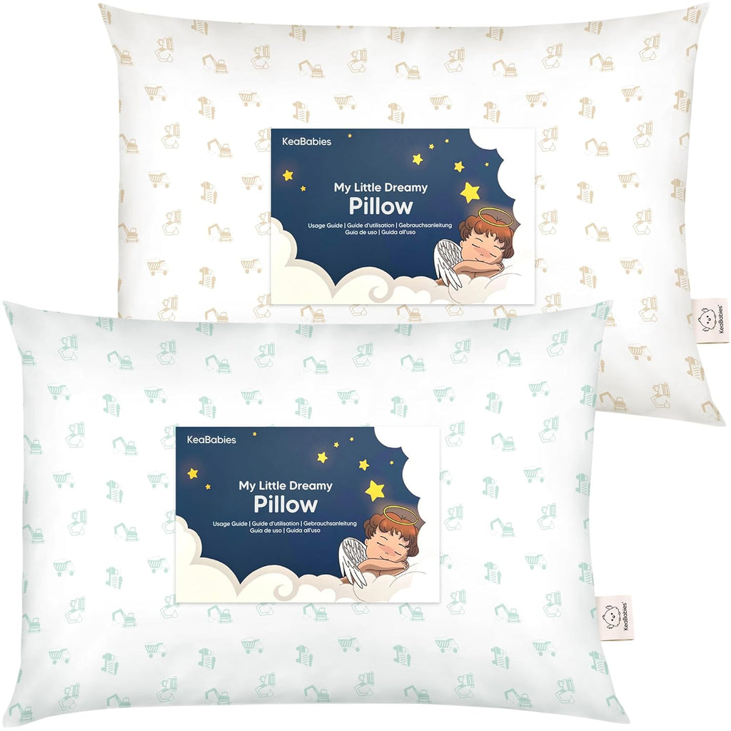 KeaBabies 2pk - Almohadas para niños de 2 años a 5,13 x 18 pulgadas...
