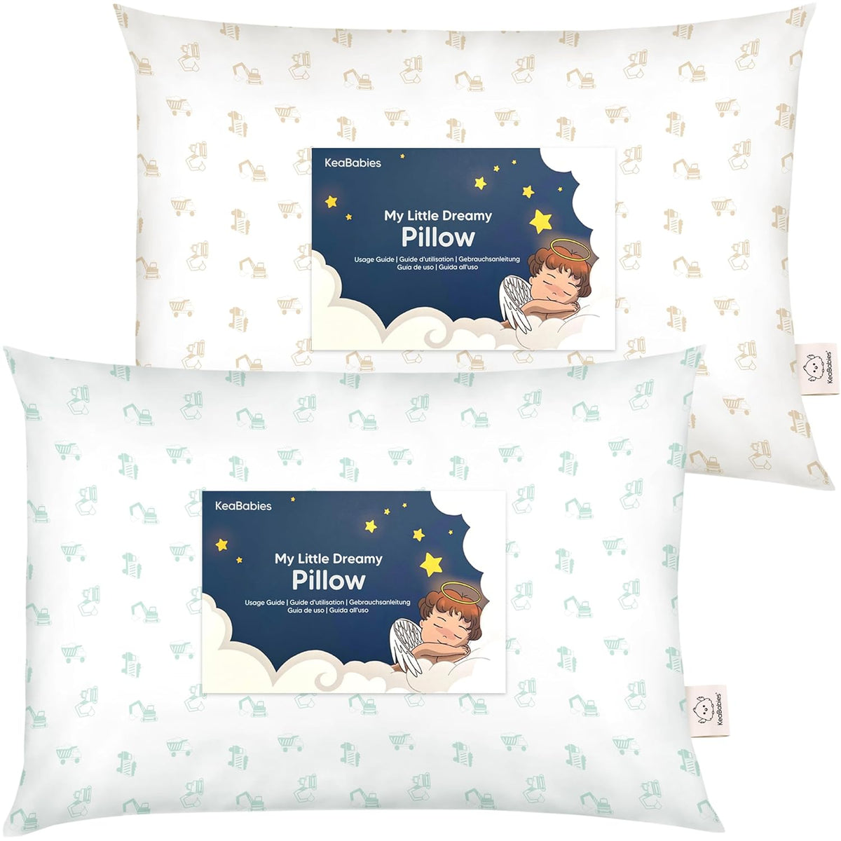 KeaBabies 2pk - Almohadas para niños de 2 años a 5,13 x 18 pulgadas...