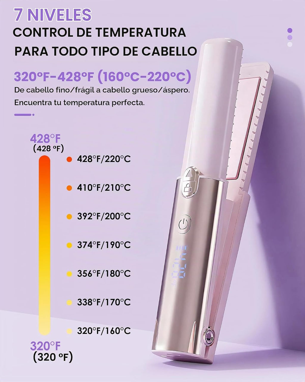 SOPPY Plancha de pelo inalámbrica con base de carga | Cerámica reca...