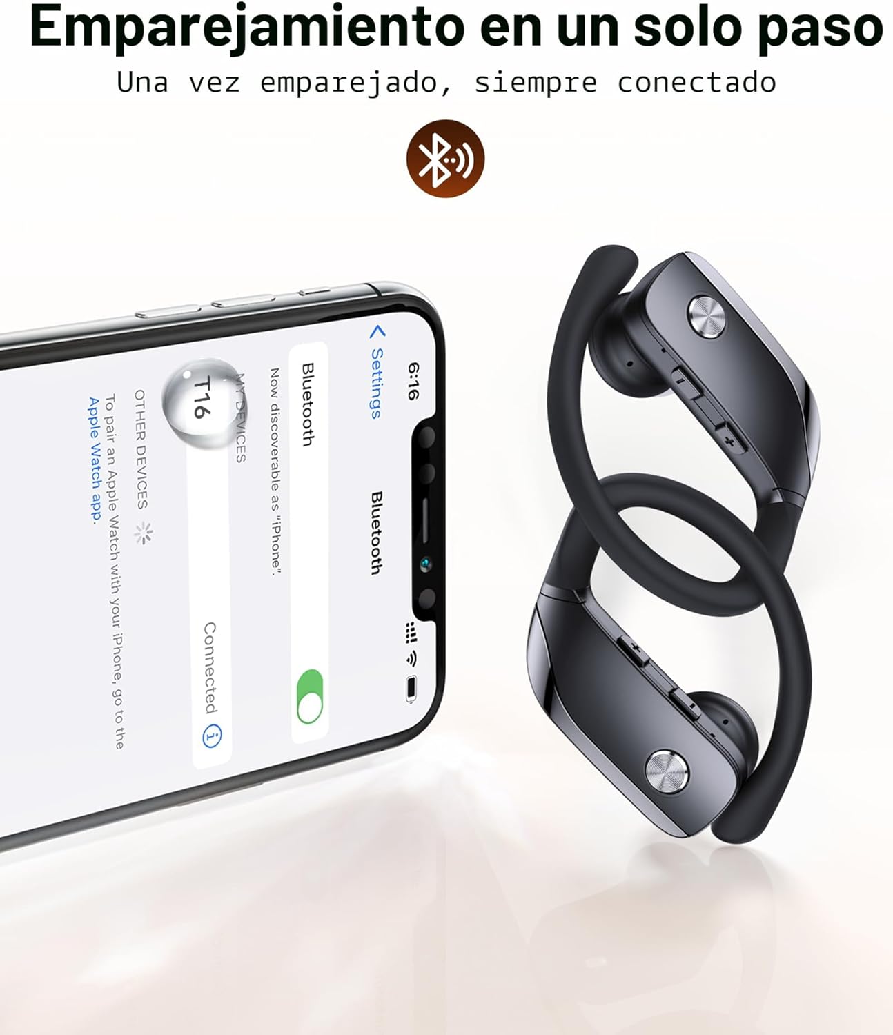 bmanl Auriculares Inalámbricos Bluetooth Auriculares con Ganchos So...