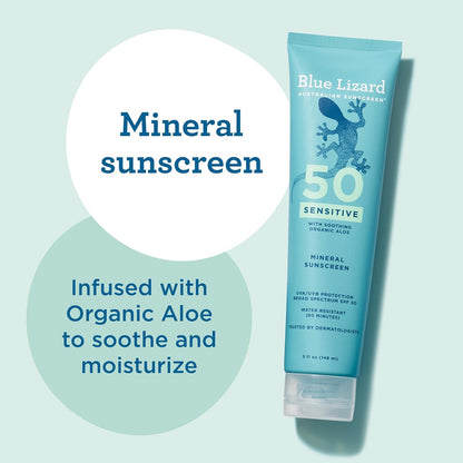 Blue Lizard Protector solar mineral sensible SPF 50, loción, 100% p...