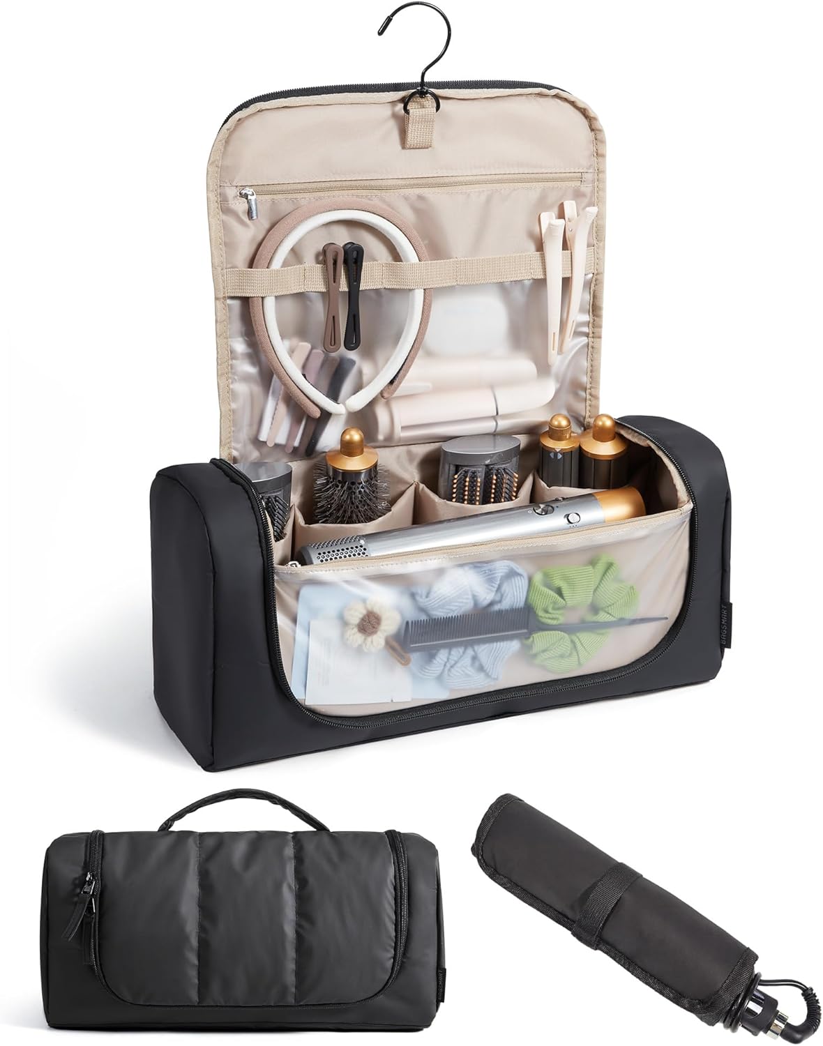 BAGSMART Organizador de herramientas para el cabello, bolsa de viaj...