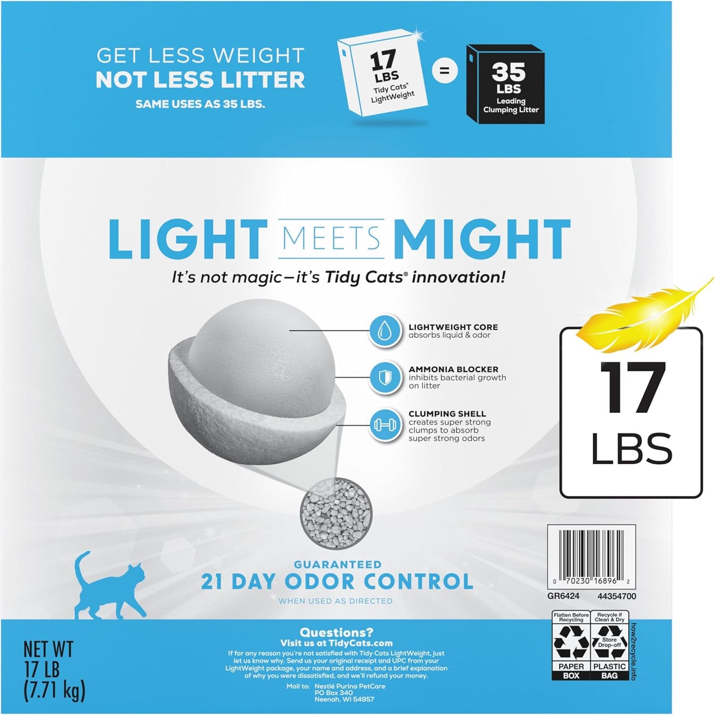 Purina Tidy Cats - Arena para gatos ligera con Glade Clear Springs,...
