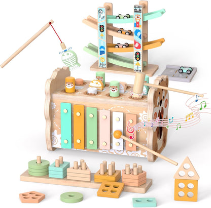 Juguetes Montessori de madera para niños de 1 año, juguete de marti...