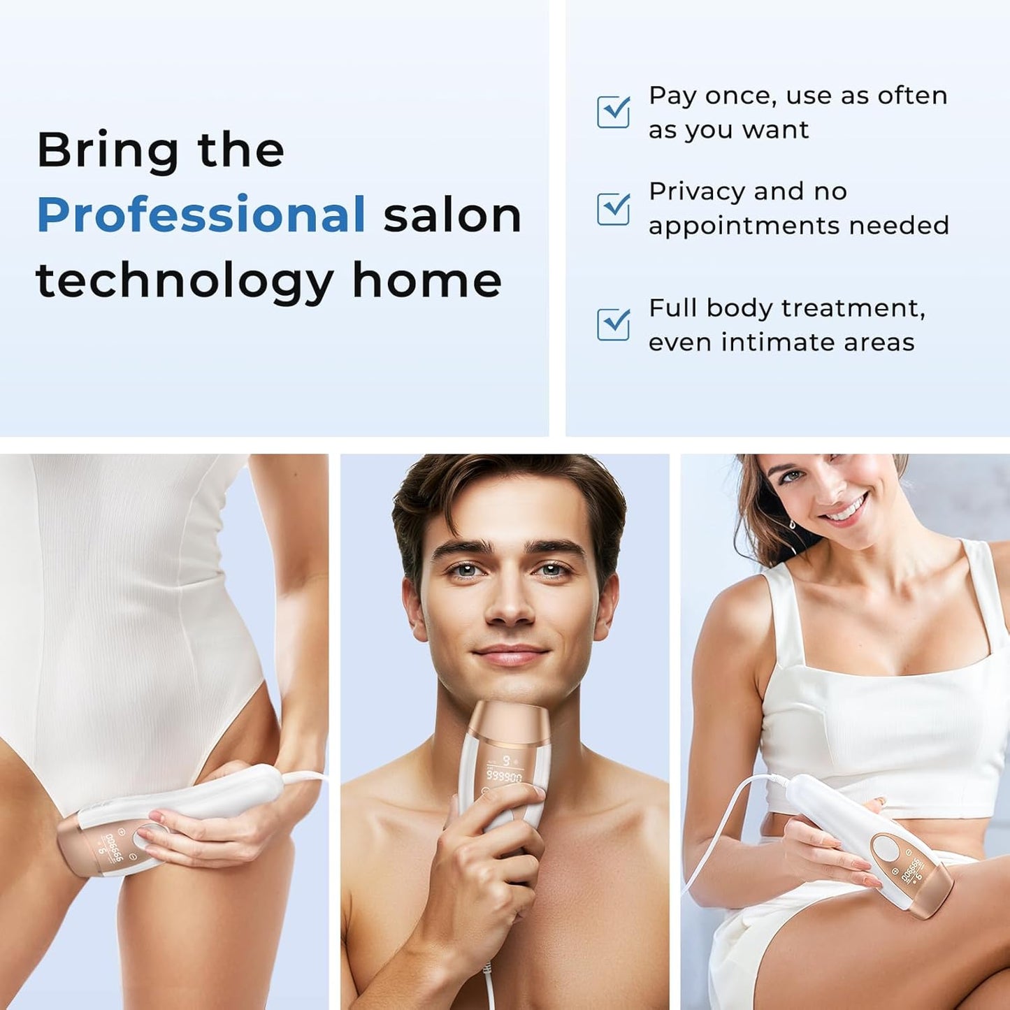 Depilación láser IPL para mujeres, contacto de enfriamiento de hiel...