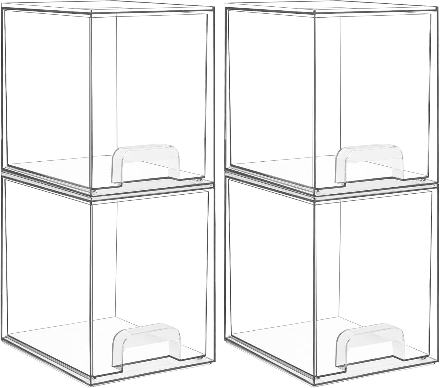 Vtopmart Cajones de almacenamiento apilables transparentes de 7.6 p...
