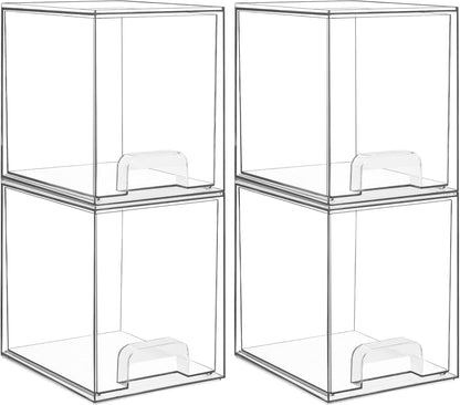 Vtopmart Cajones de almacenamiento apilables transparentes de 7.6 p...