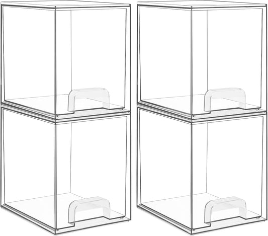 Vtopmart Cajones de almacenamiento apilables transparentes de 7.6 p...