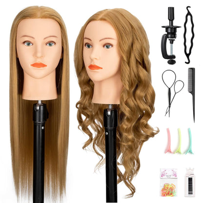 Cabeza de maniquí de cabello humano 80% cabello real, cabeza de man...