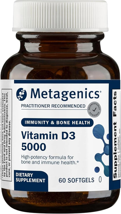 Metagenics Suplemento de vitamina D3 de 5000 UI - Cápsulas blandas...