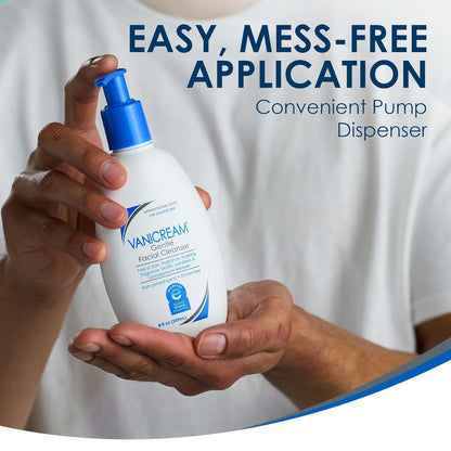 Vanicream Limpiador facial suave con dispensador de bomba, 8 onzas...