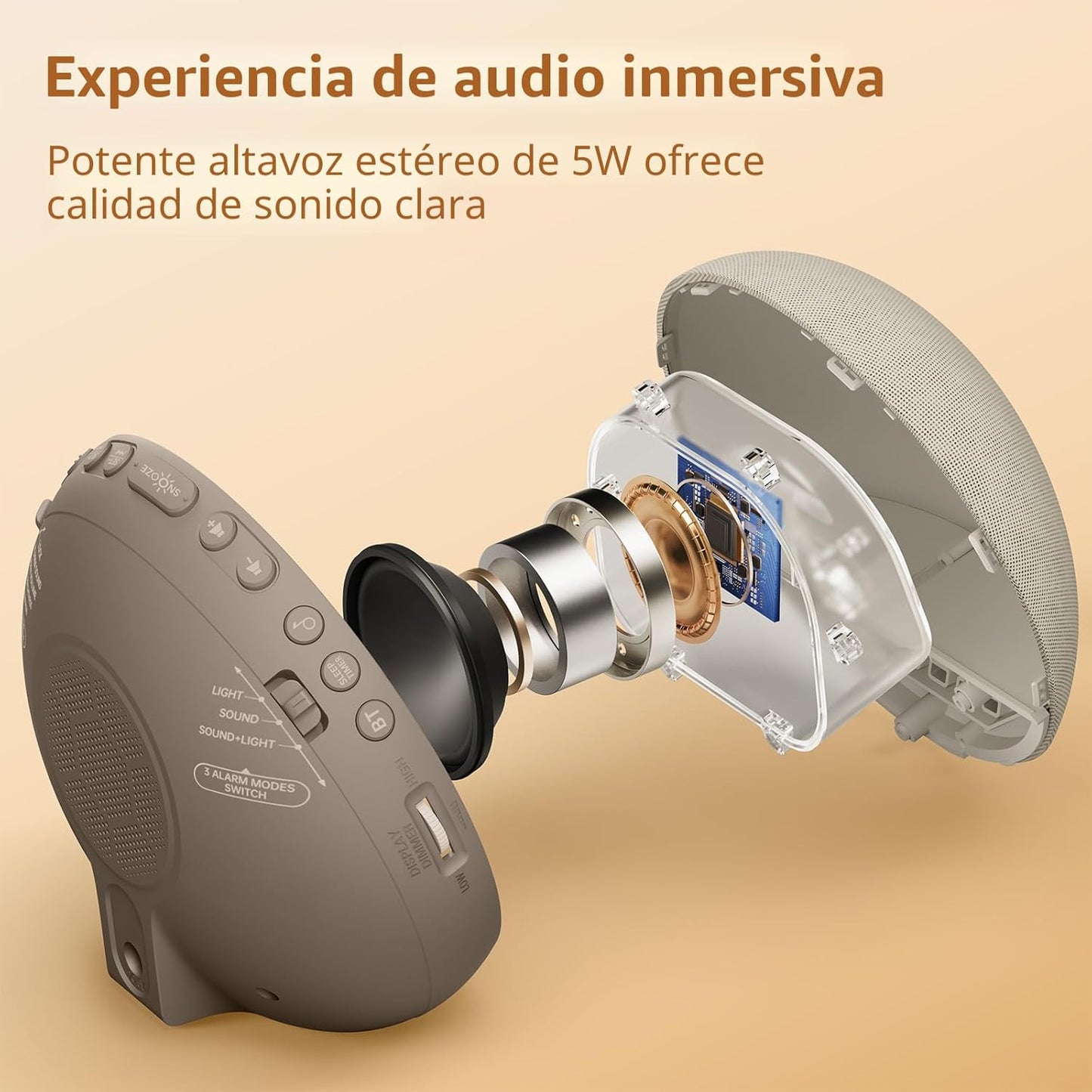 Reloj despertador Sunrise Máquina de ruido blanco: luz natural de d...