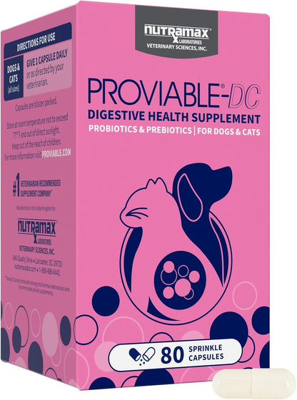 Nutramax Proviable Probióticos para Perros y Gatos, Suplemento Diar...