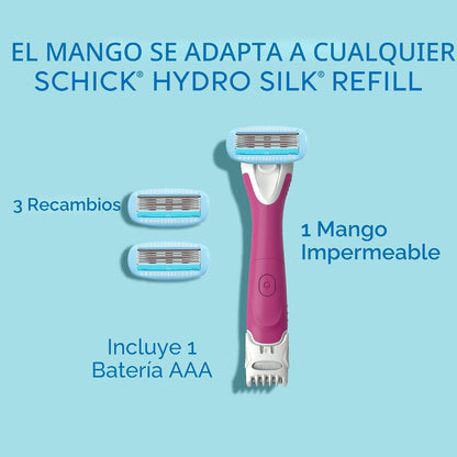 Afeitadora Schick Hydro Silk TrimStyle con recortadora de bikini pa...