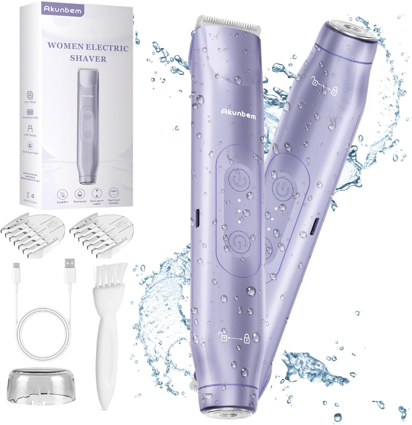 Akunbem Recortadora de bikini para mujer, maquinillas de afeitar el...