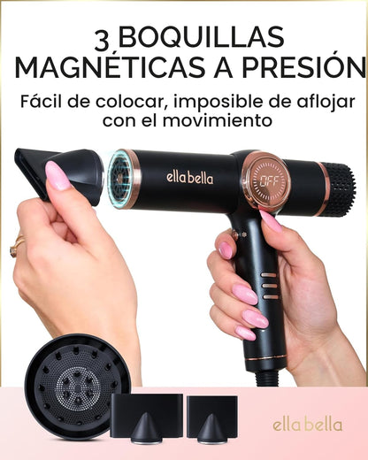 ELLA BELLA® Secador de pelo iónico profesional con difusor \u2022 S...