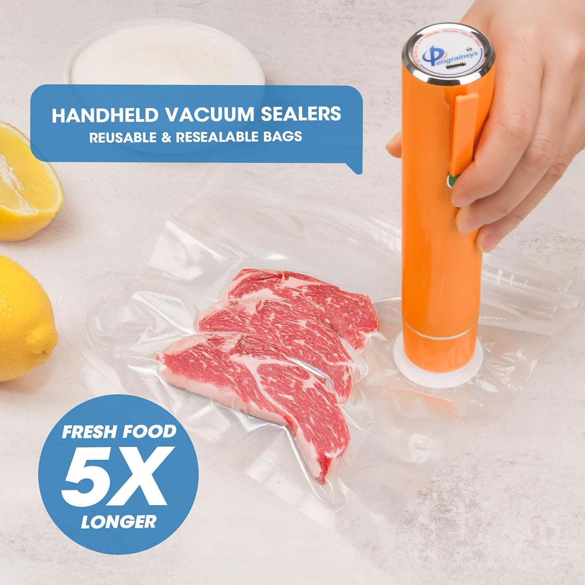 Máquina selladora al vacío, selladora al vacío portátil de mano con...