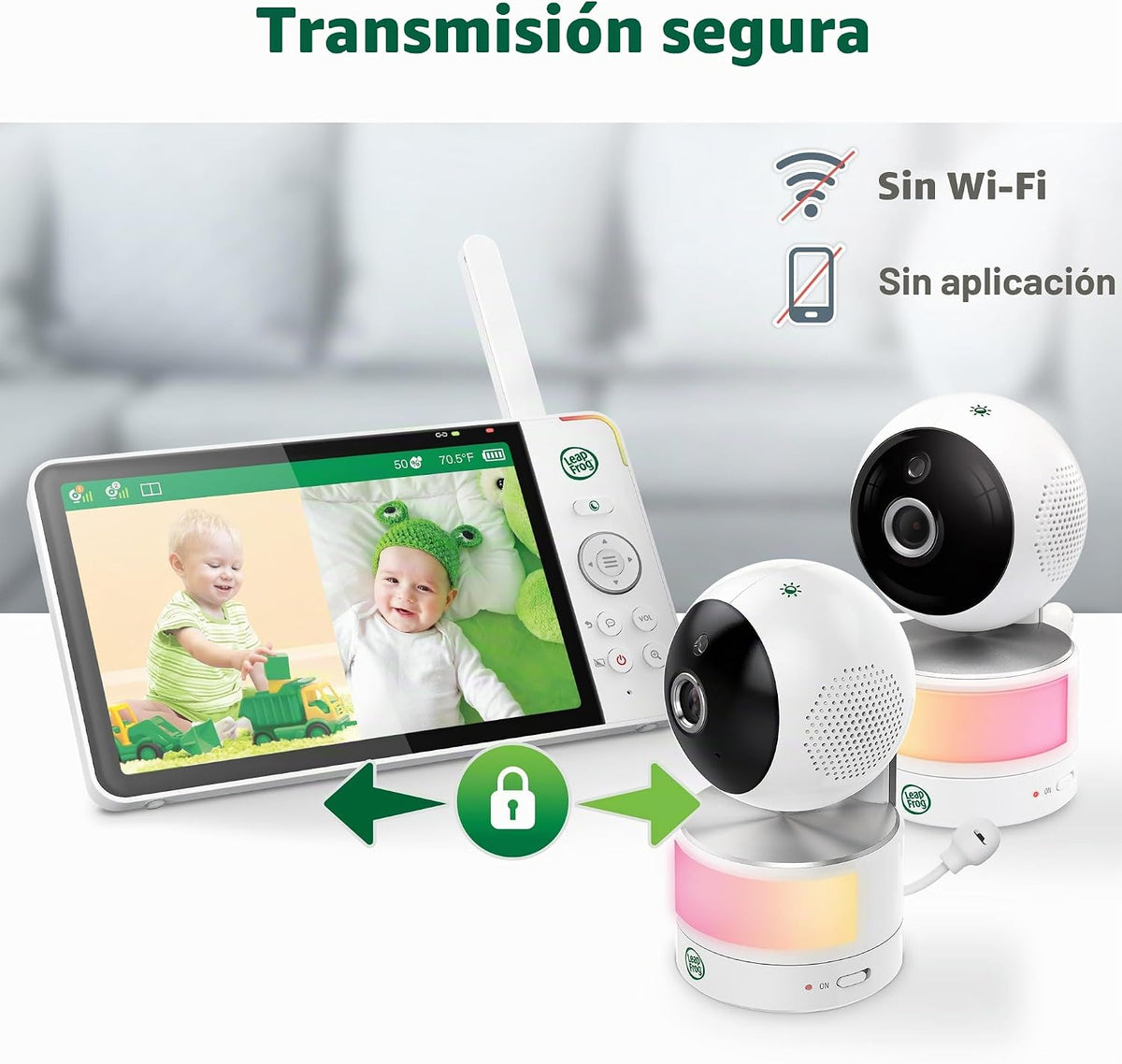 LeapFrog LF920-2HD Monitor de video de 2 cámaras con pantalla HD de...
