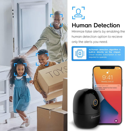 Amcrest Cámara WiFi de 4MP para interiores, cámara para perros, mon...